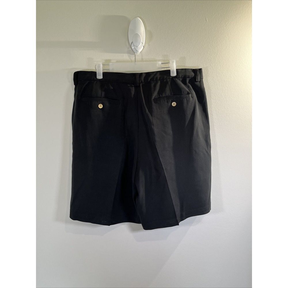 Tommy Bahama Relaxed Black 100% Silk Pleated Shorts Men's Size 38 Golf Vacation - Picture 5 of 9